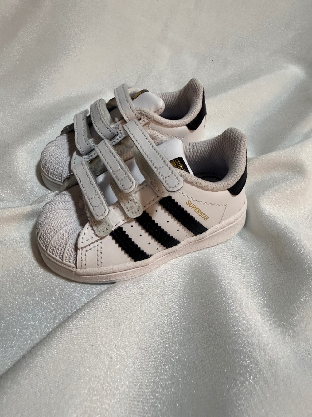 adidas Originals Superstar CF I Toddler Shoes White Black Velcro Size 4K EF4842